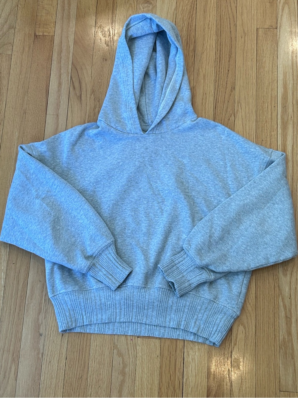 Aerie Fleece Hoodie Gray Pullover Sweatshirt Medium